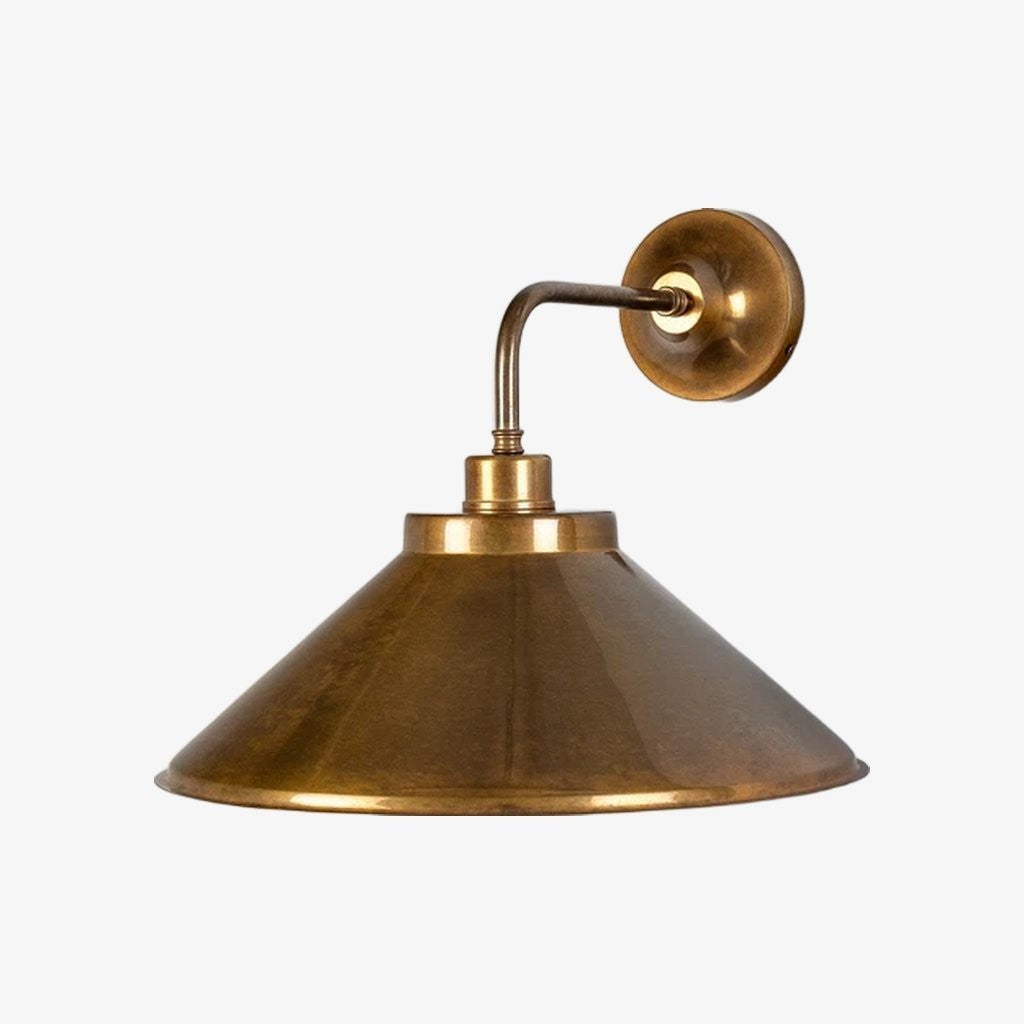 Galilea Industrial Antique Brass Conical Wall Light
