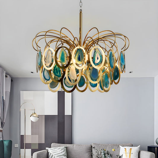 Nia Luxury Slice Agate Chandelier