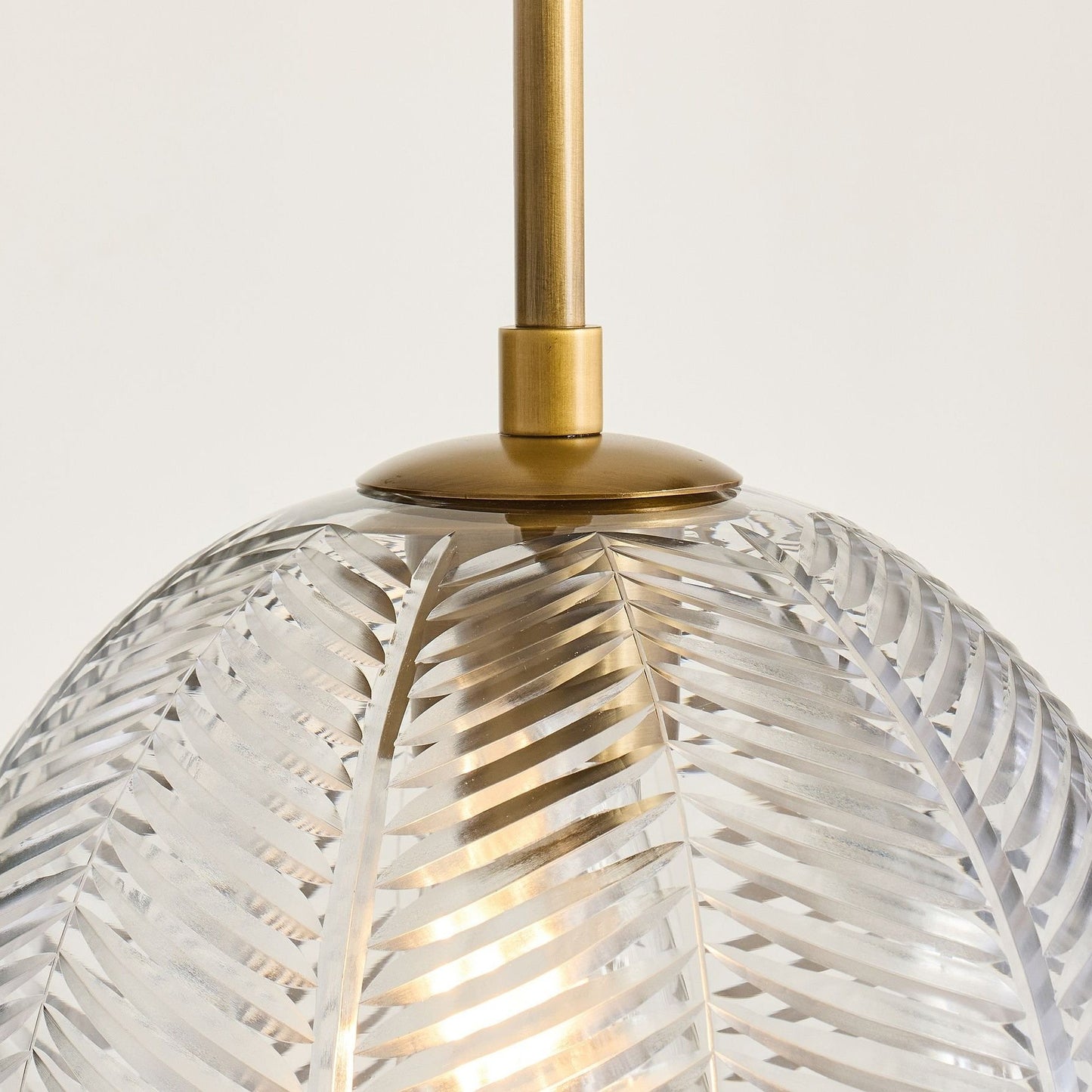 Danica Mid-Century Glass Leaf Round Pendant Light