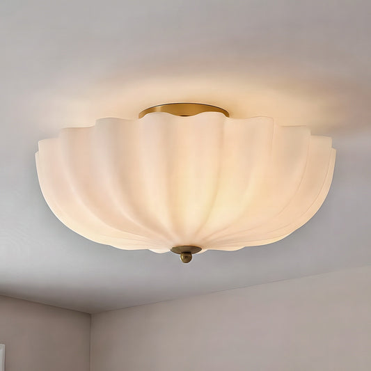 Dakota Modern Flower Shape Milk Glass Ceiling Light