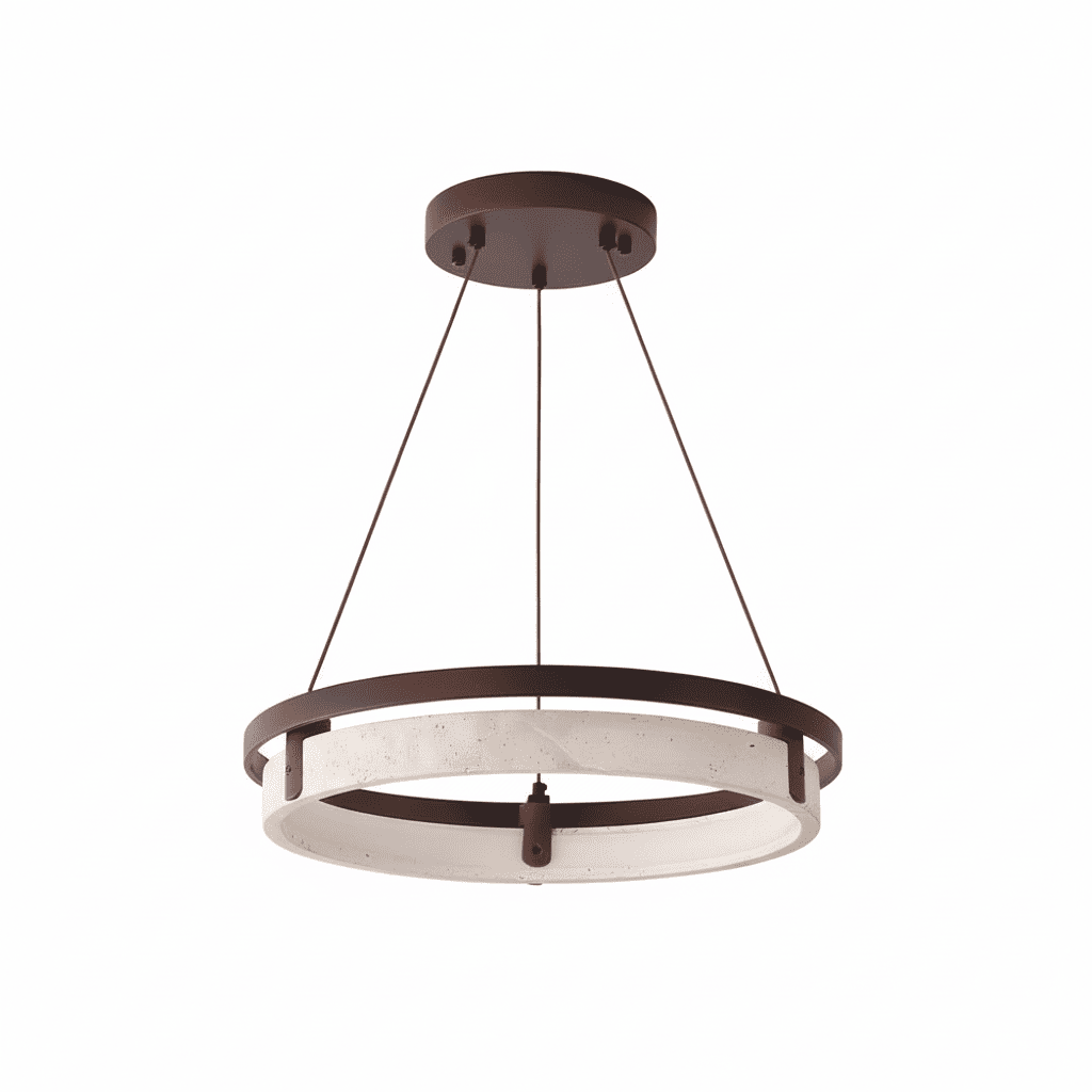 Hendricks Wabi-Sabi Travertine Circular LED Pendant Light
