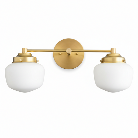 Makhai 2 Lights Farmhouse White Globes Vanity Wall Light