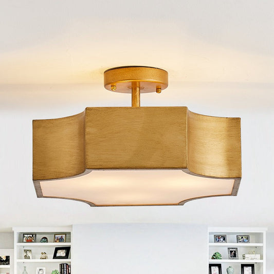 Alden 3-Light Drum Shade Semi Flush Mount