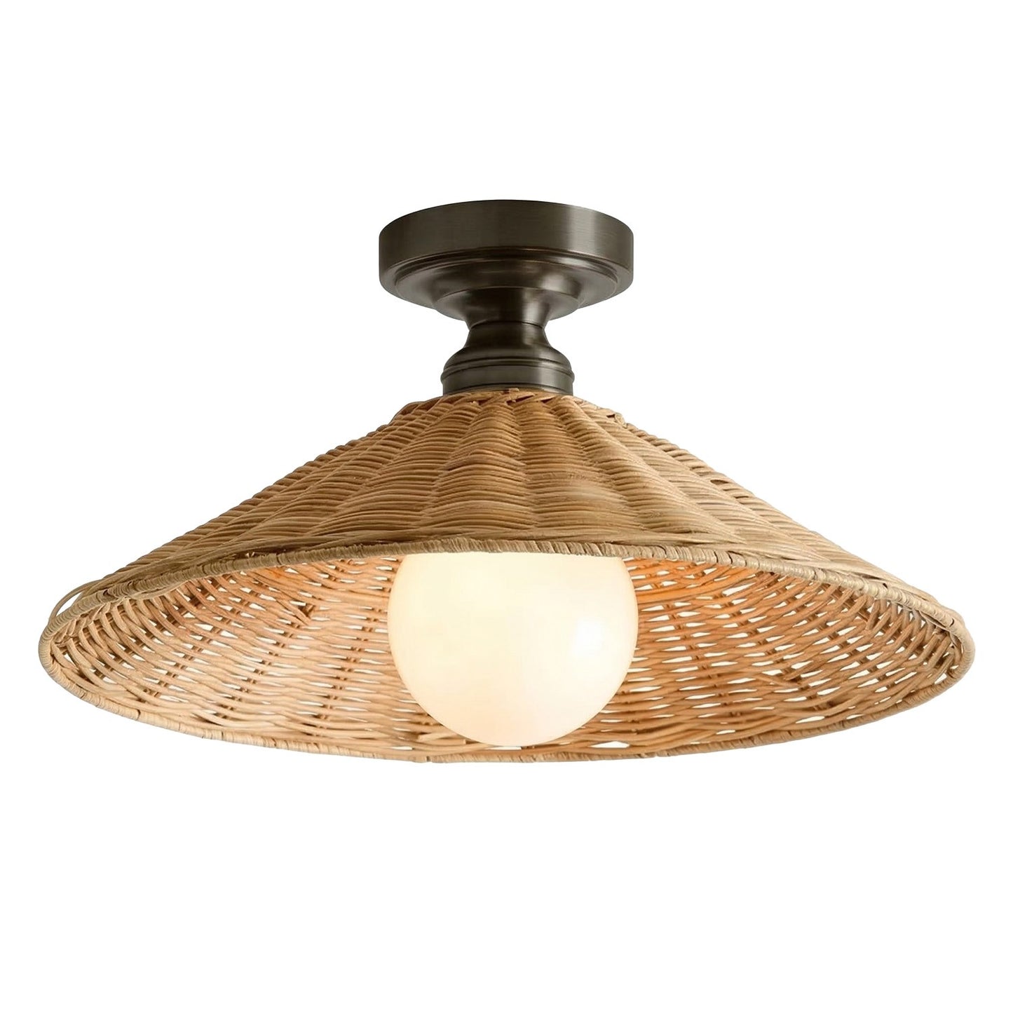 Blisaa Farmhouse Conical Rattan Ceiling Light