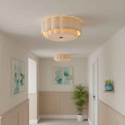 Syloria Vintage Fabric Flower Ceiling Light