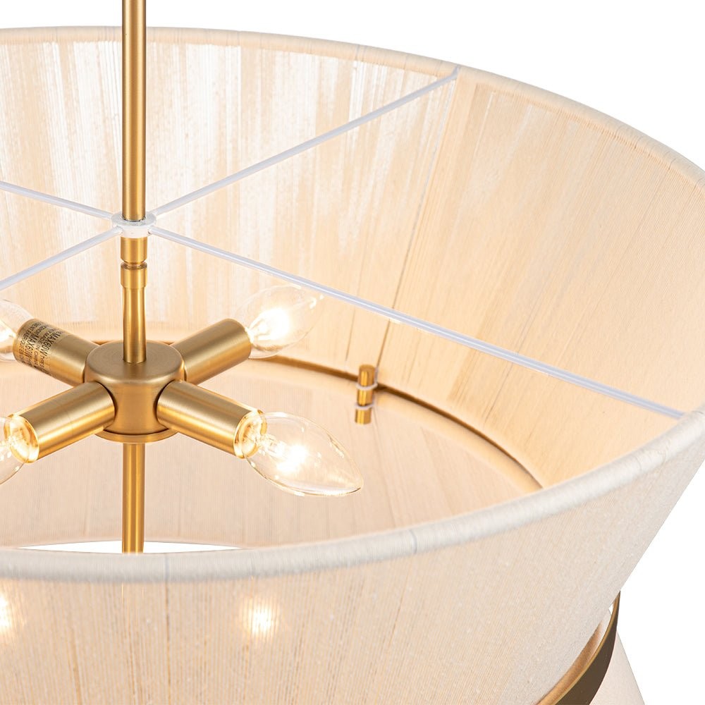 Emily Modern 4 Light Rope Shade Drum Chandelier