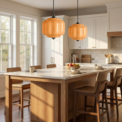 Cyrilith Vintage Milk Glass Oiled Brass Eloise Pendant light
