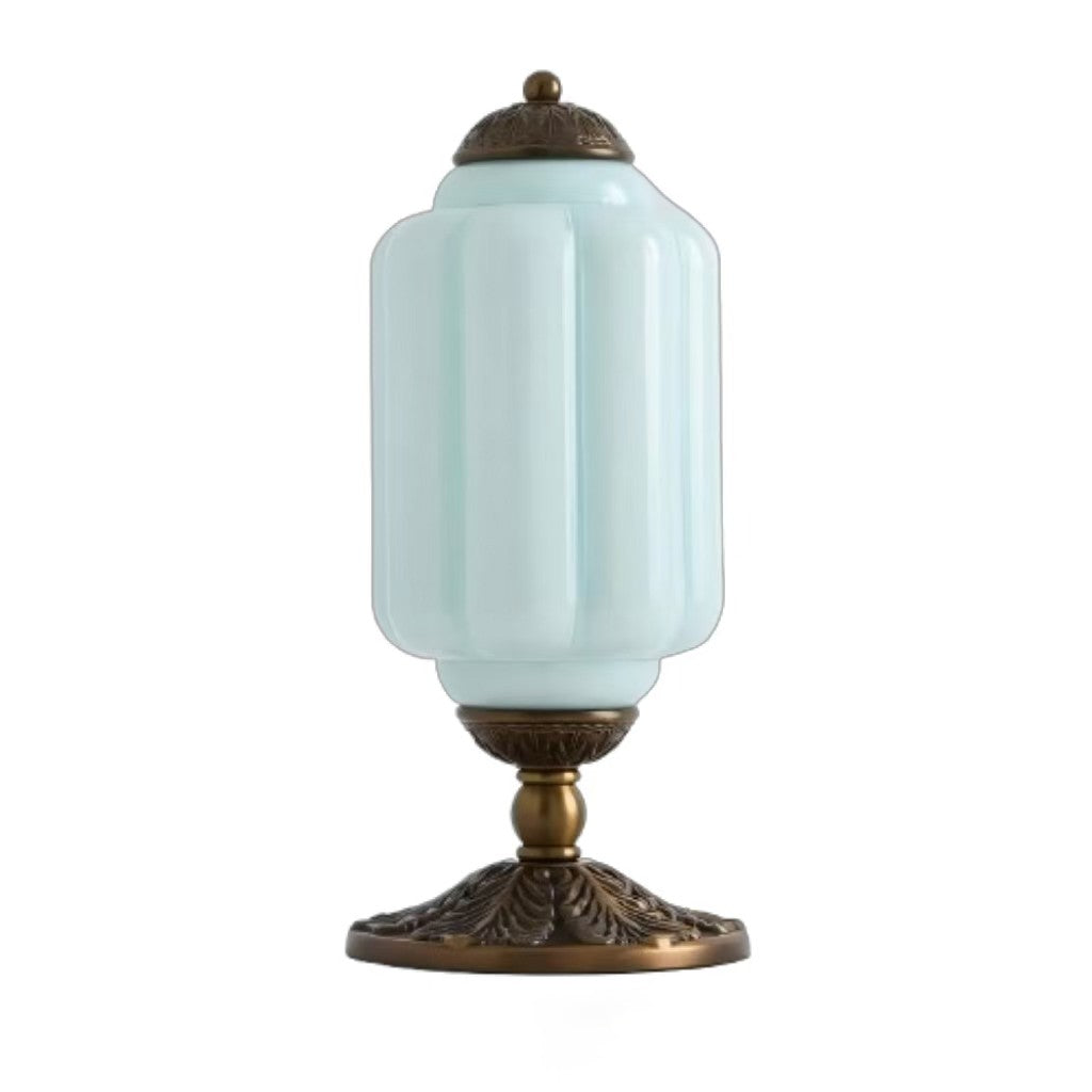 Nexos French Retro Cream Glass Textured Eloise Table Lamp
