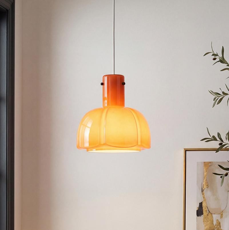 Palak Minimalist Handmade Glass Shade Pendant Light