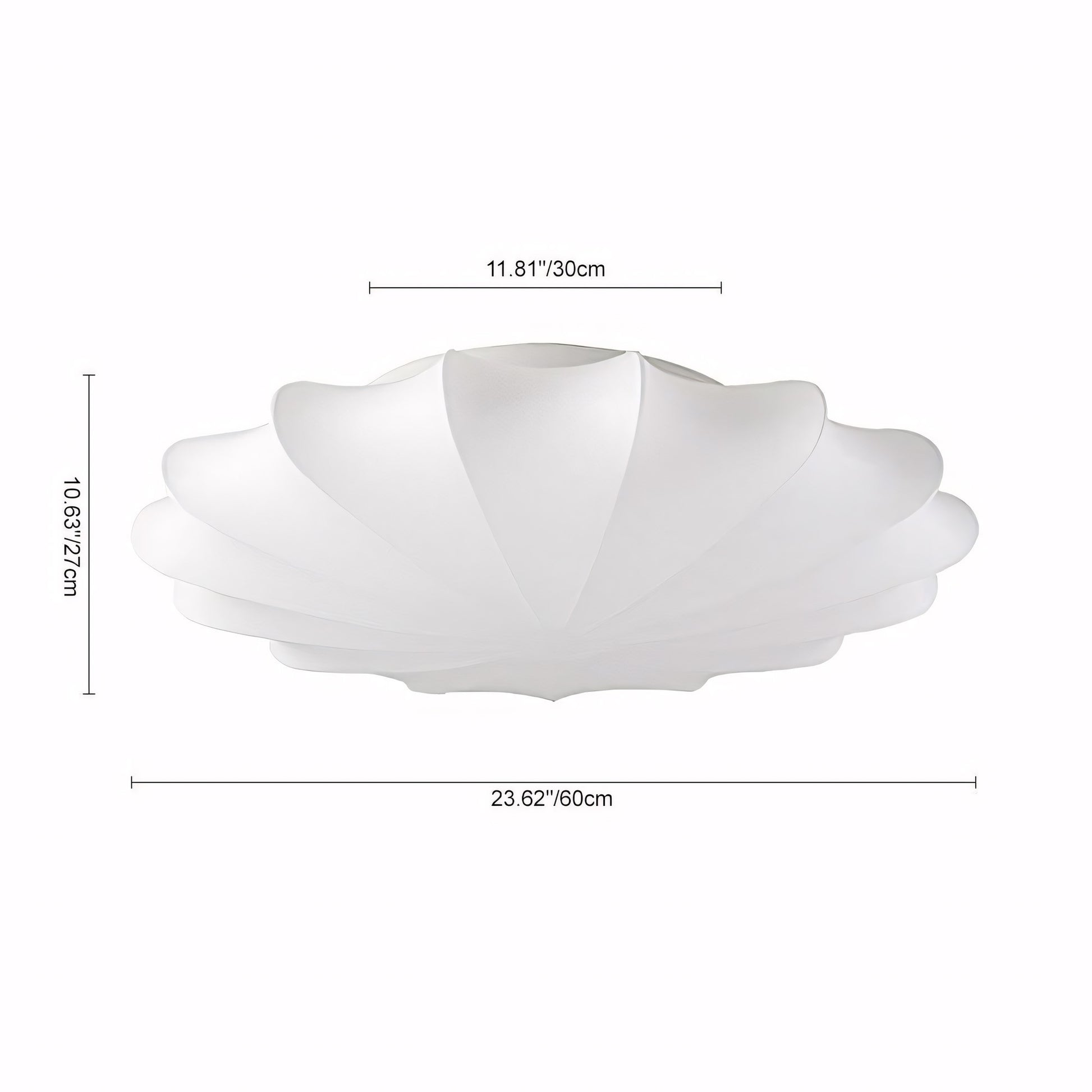 Savionne White Silk Seashell Flush Mount Light
