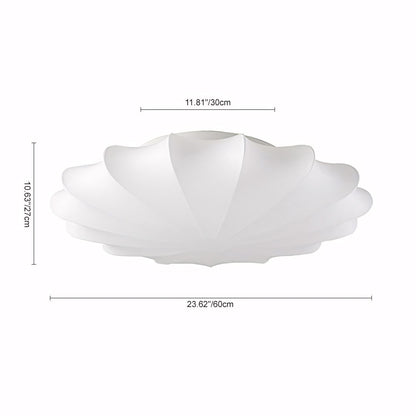 Savionne White Silk Seashell Flush Mount Light