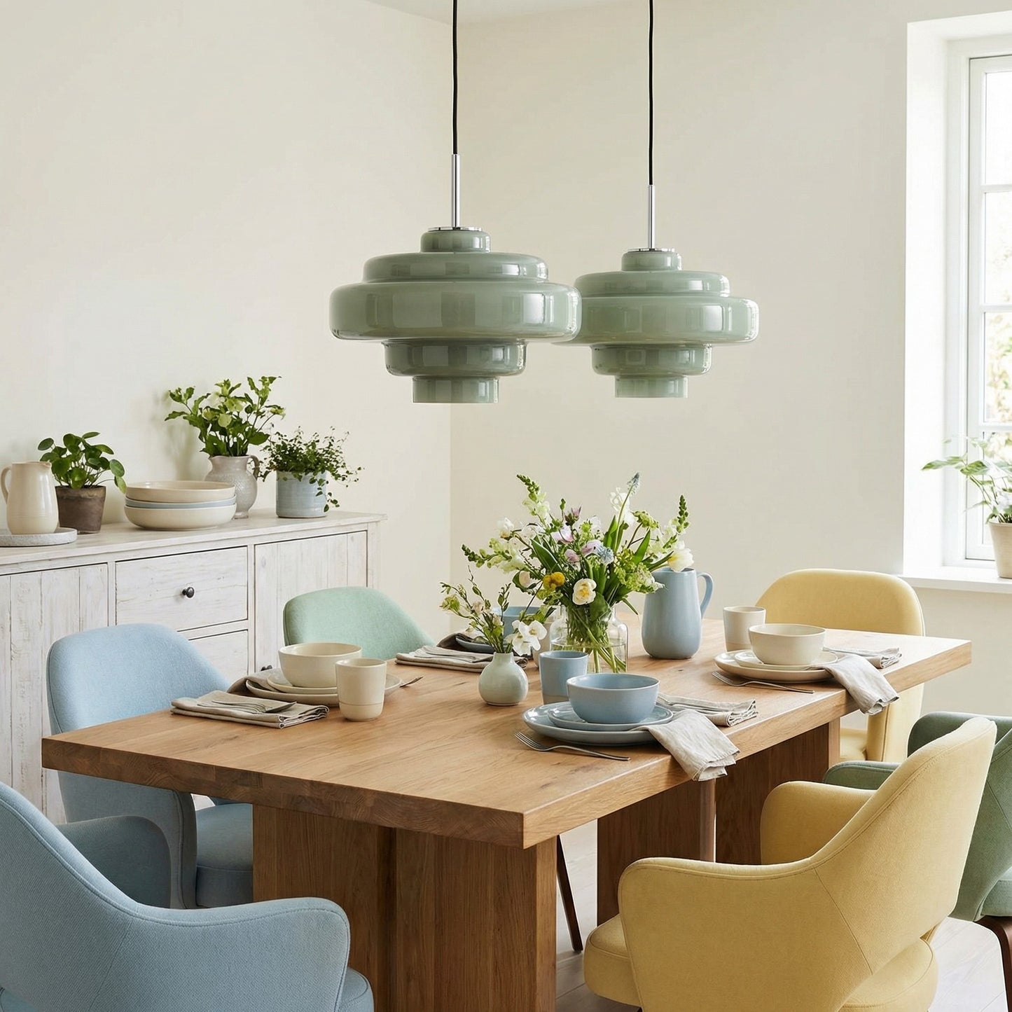 Yves Vintage Tiered Glass Pendant Light