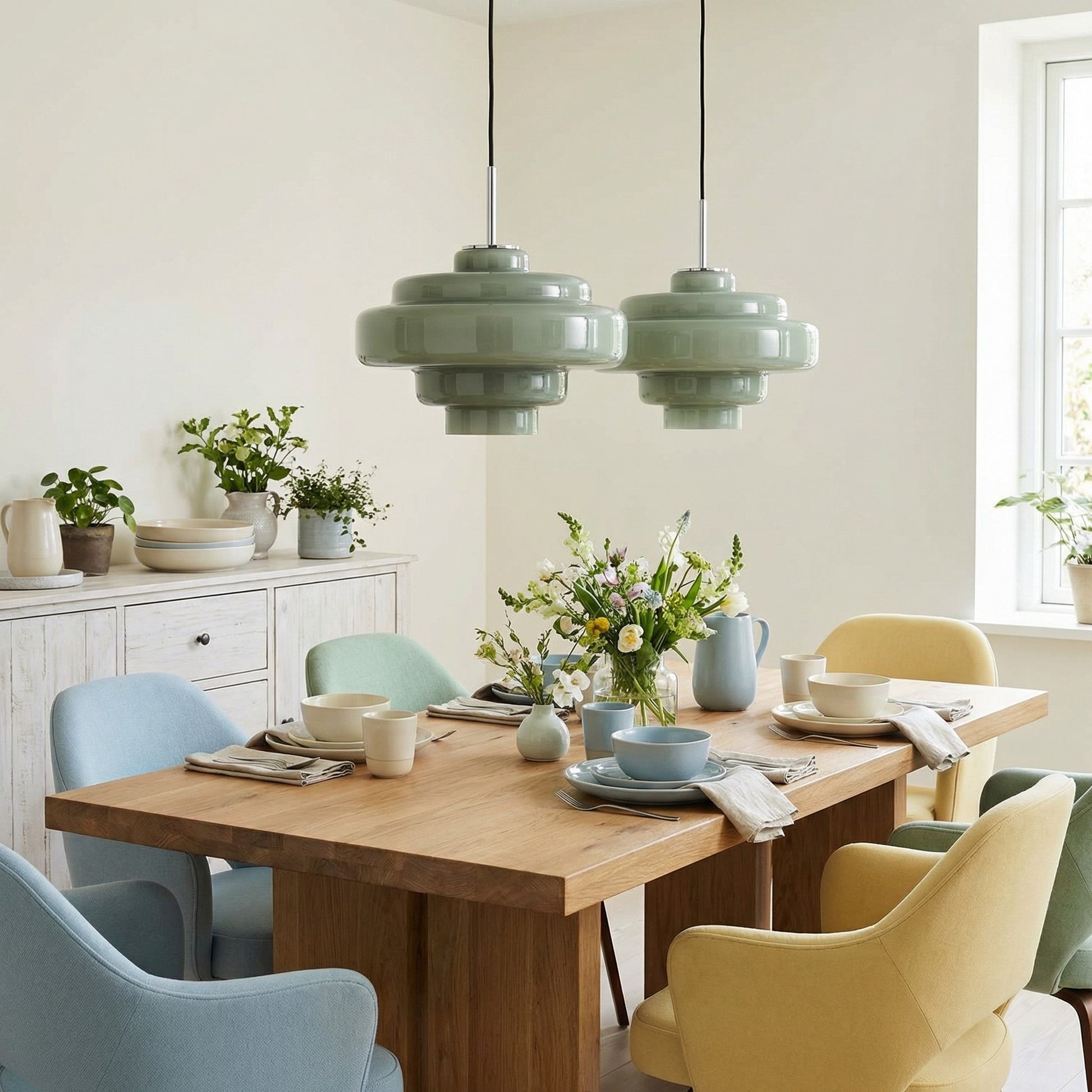Yves Vintage Tiered Glass Pendant Light