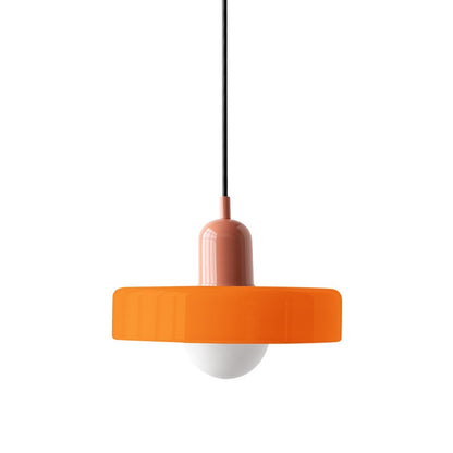 Xanadu Bauhaus Stained Glass Disc Pendant Light