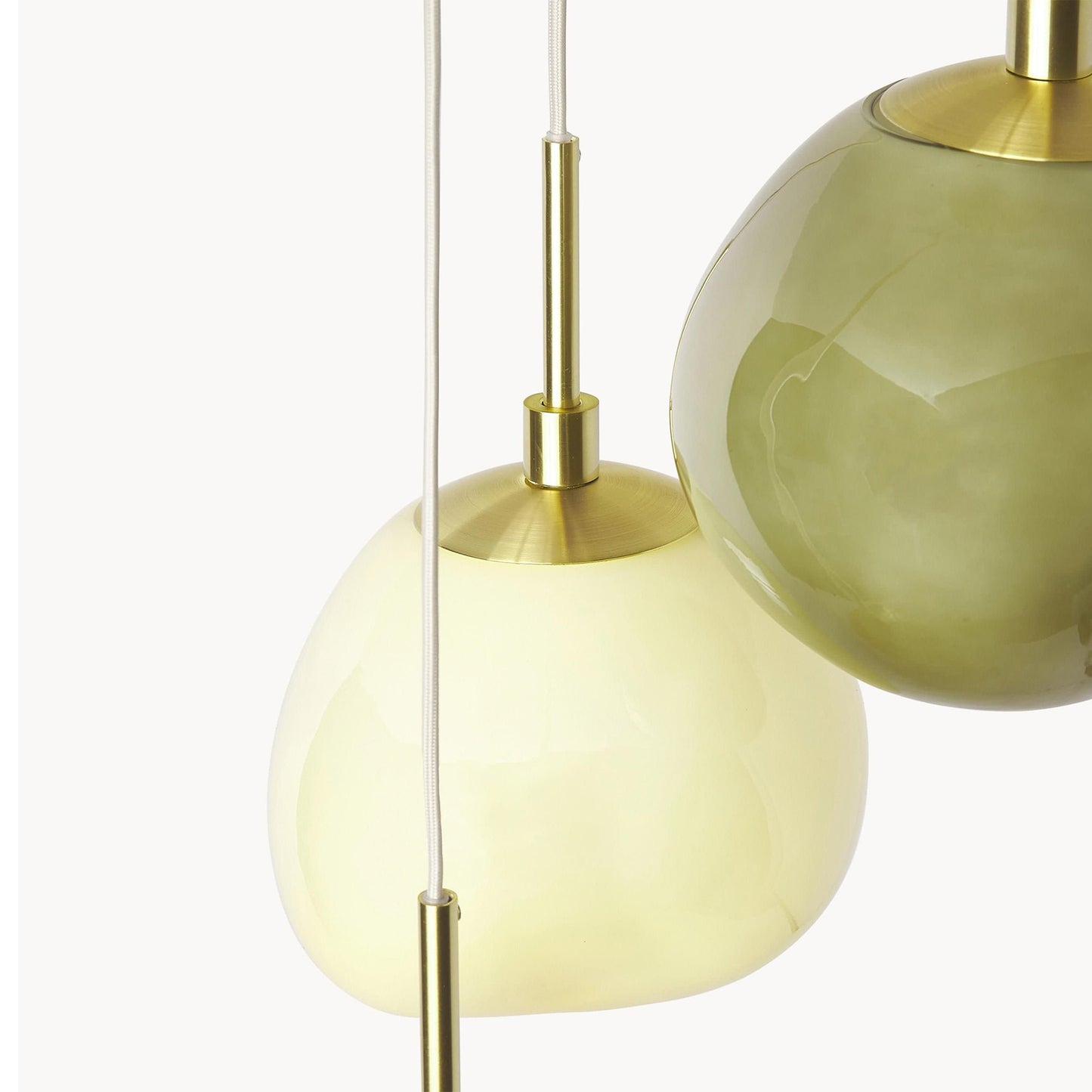 Baya Natural Three-Color Opal Glass Cluster Pendant Light