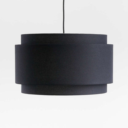 Virelai Modern Linen Double Drum Pendant Light