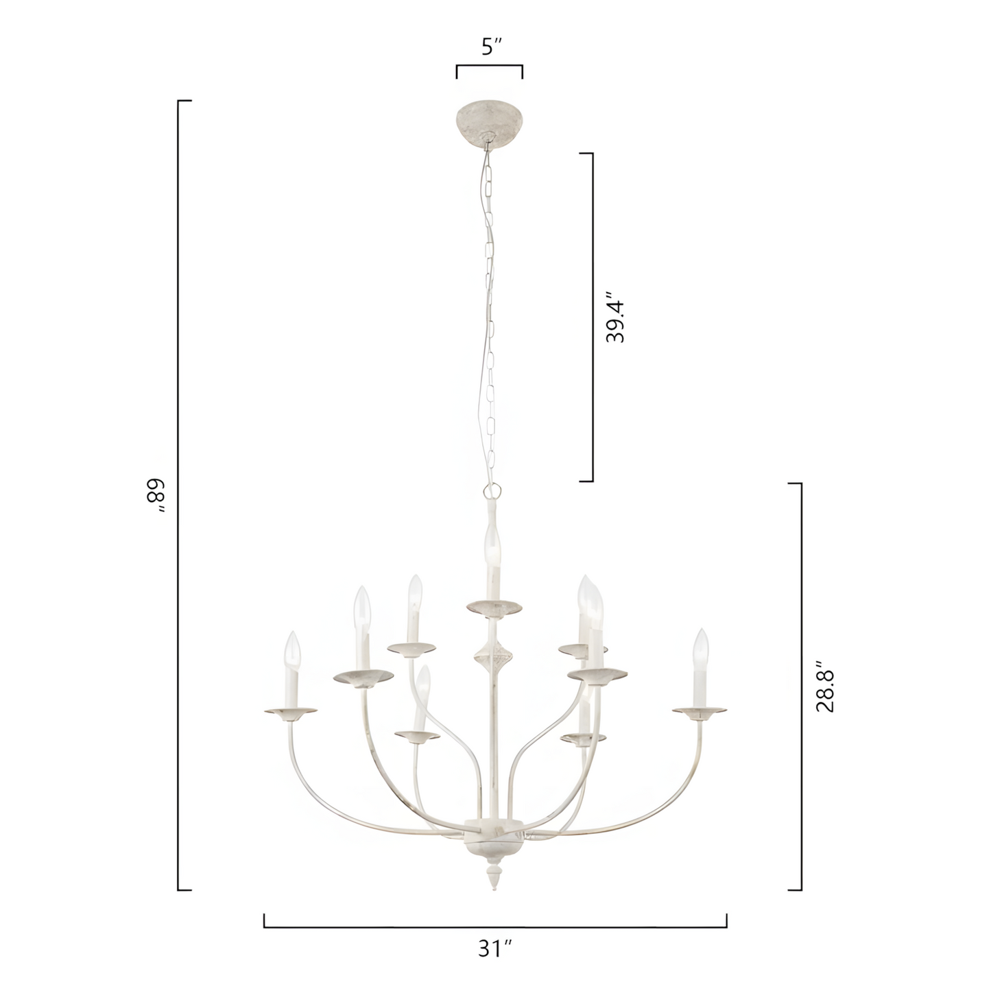 Caelestis Farmhouse 9 Light Metal Chandelier