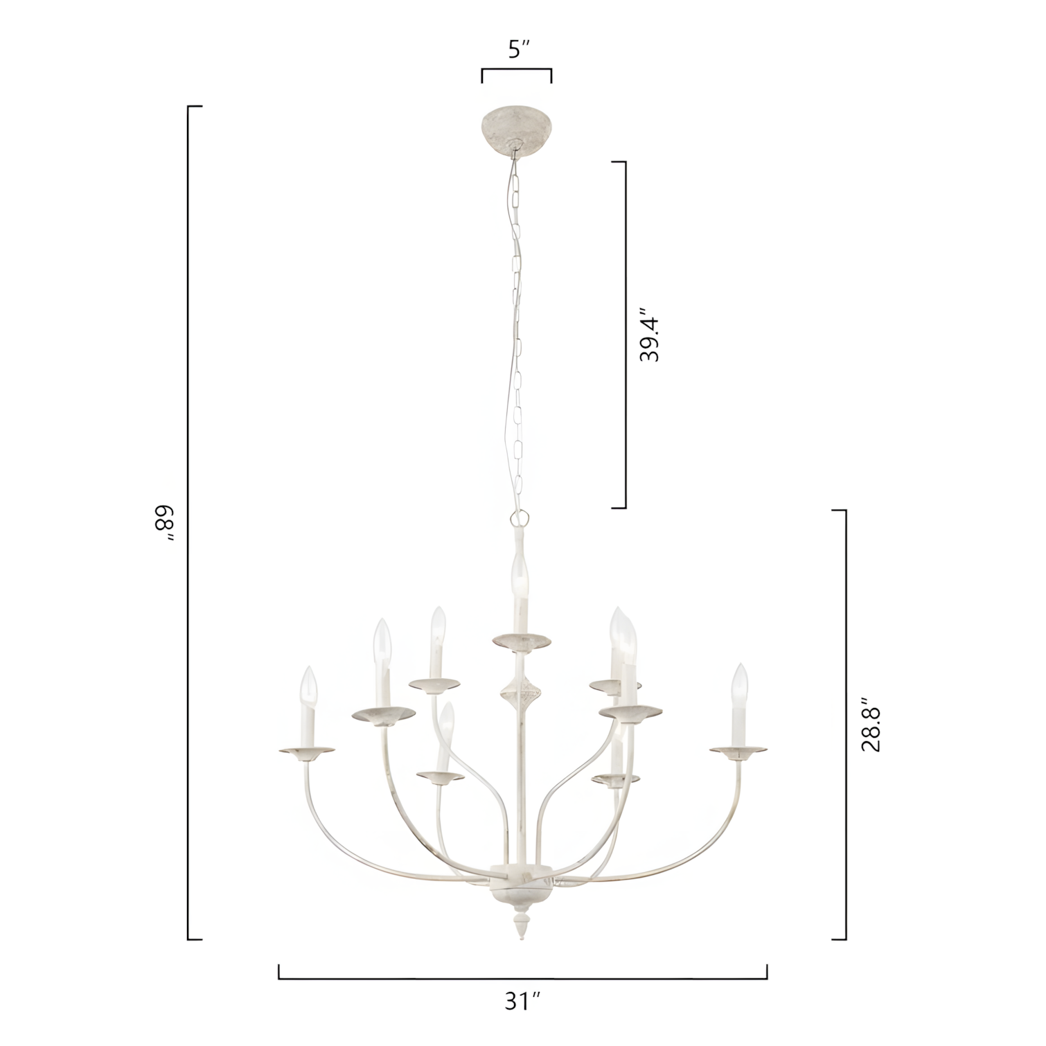 Caelestis Farmhouse 9 Light Metal Chandelier