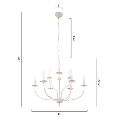 Caelestis Farmhouse 9 Light Metal Chandelier