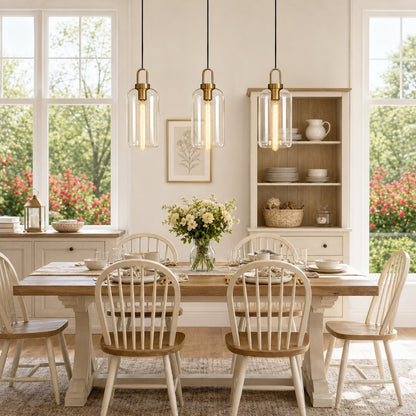 Vylith Brass Cognac Glass Single Hanging Lamp