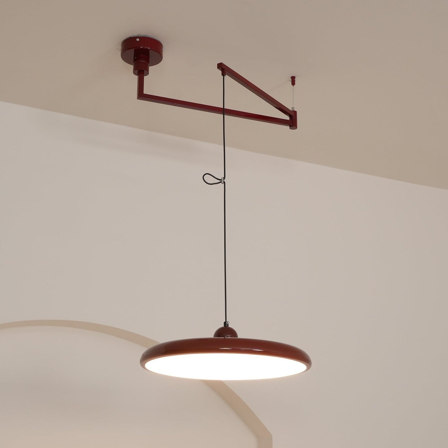 Delphin Colorful Swing Arm Flying Saucer Pendant Light