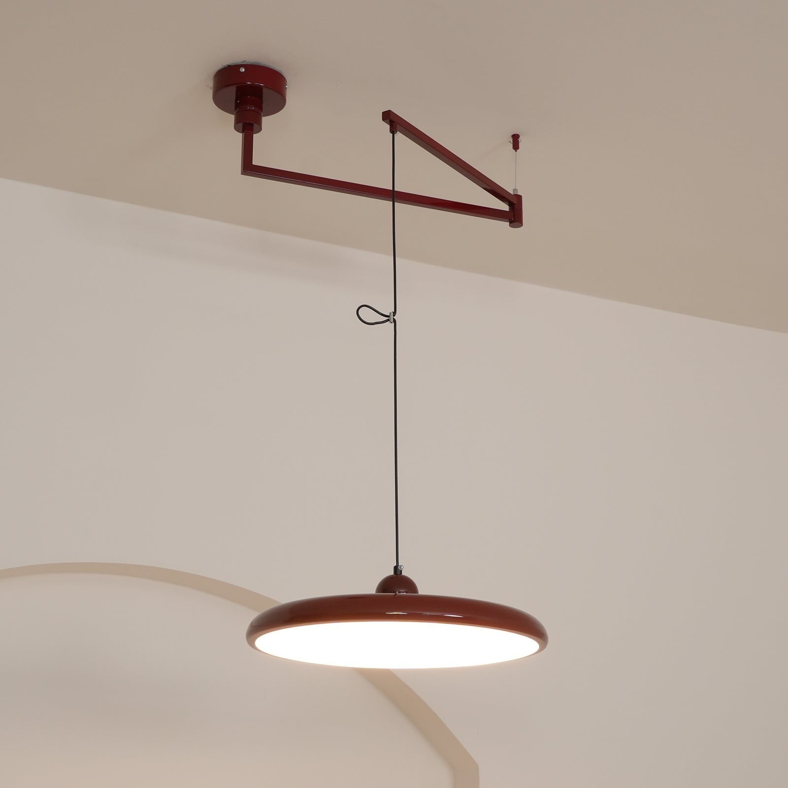 Delphin Colorful Swing Arm Flying Saucer Pendant Light