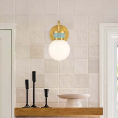 Theodore Vintage Opal Glass Wall Sconce