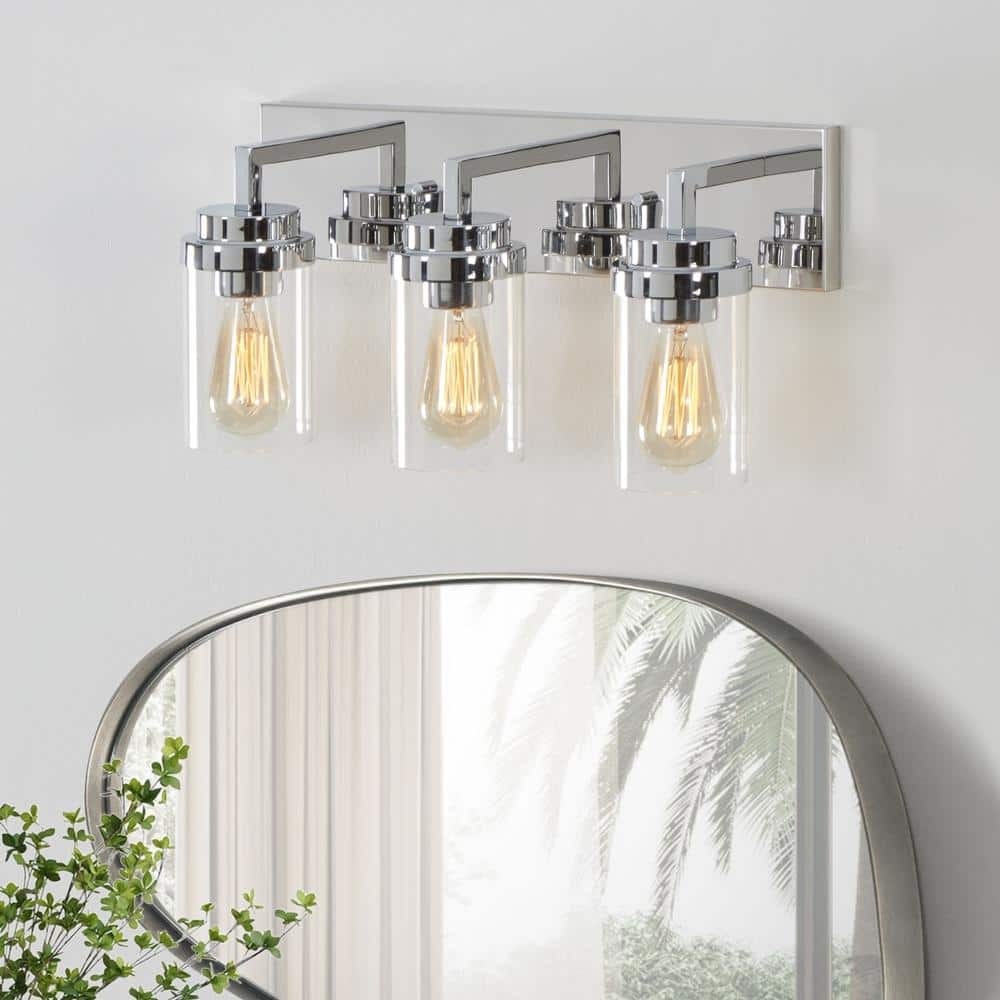 Pyros Farmhouse Clear Glass Cylinder Vanity Wall Light