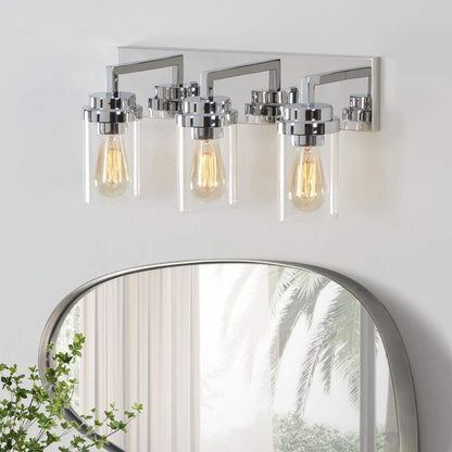 Pyros Farmhouse Clear Glass Cylinder Vanity Wall Light
