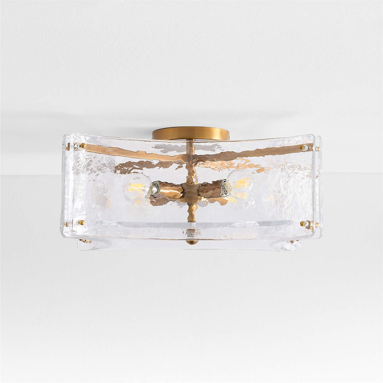 Luke Luxury 4-Light Textured Cast Glass Flush Mount Ceiling Light