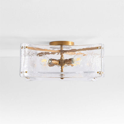 Luke Luxury 4-Light Textured Cast Glass Flush Mount Ceiling Light