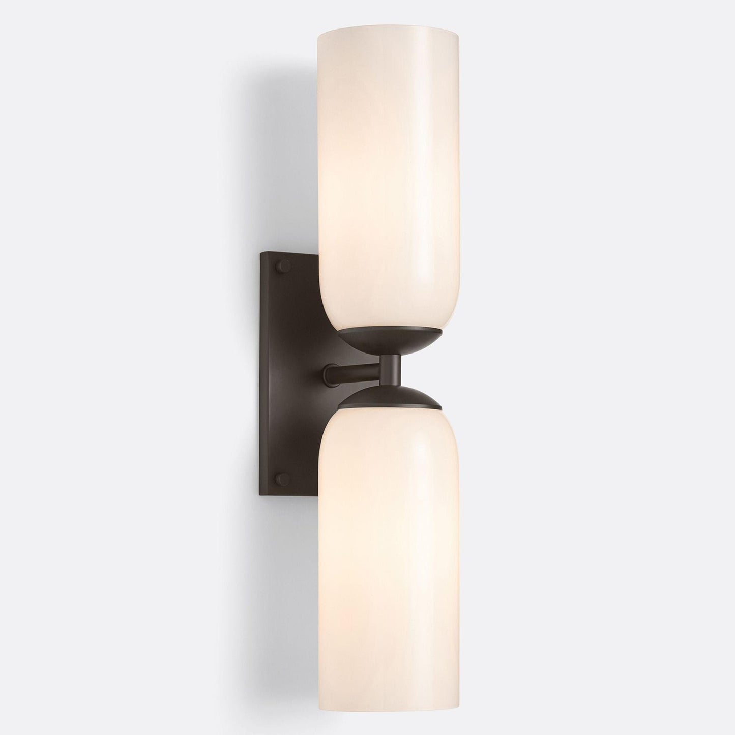 Iliana Rustic White Glass Double Tube Wall Sconce