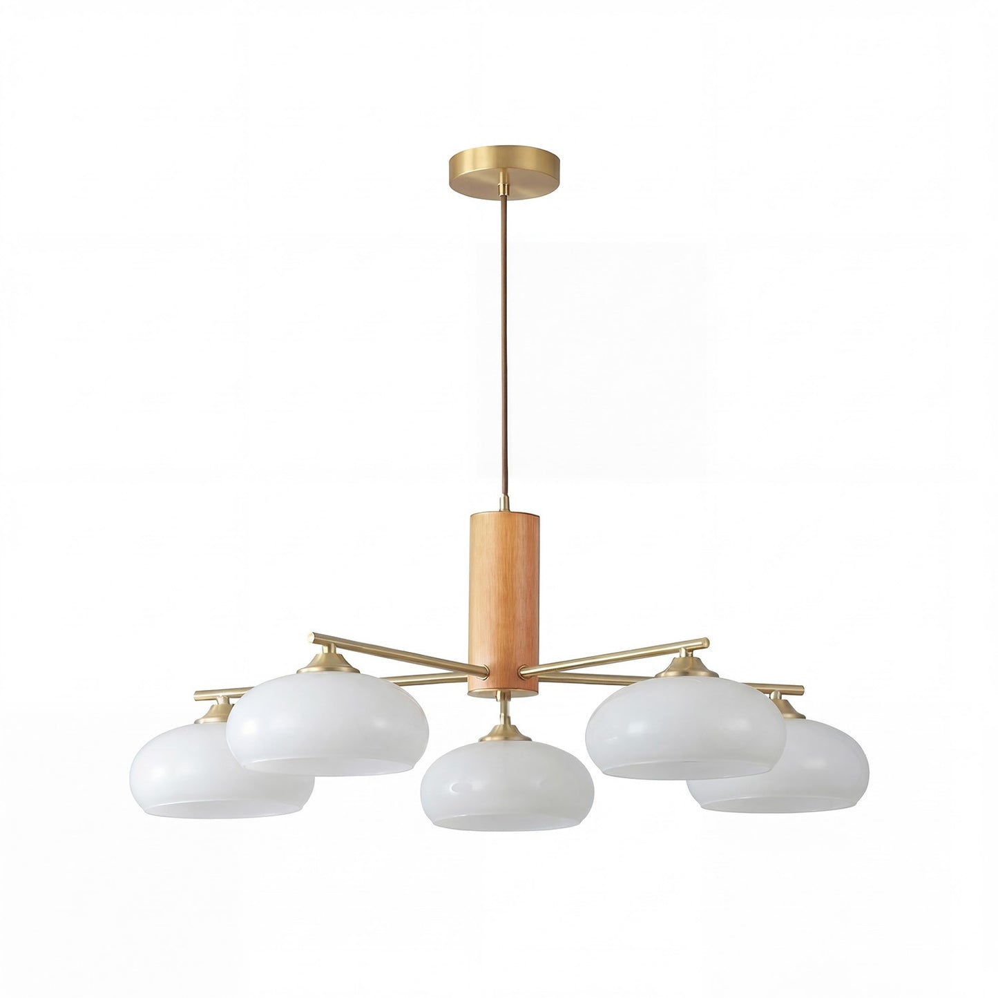 Xanthea Elliptical Persimmon Milk Glass Chandelier