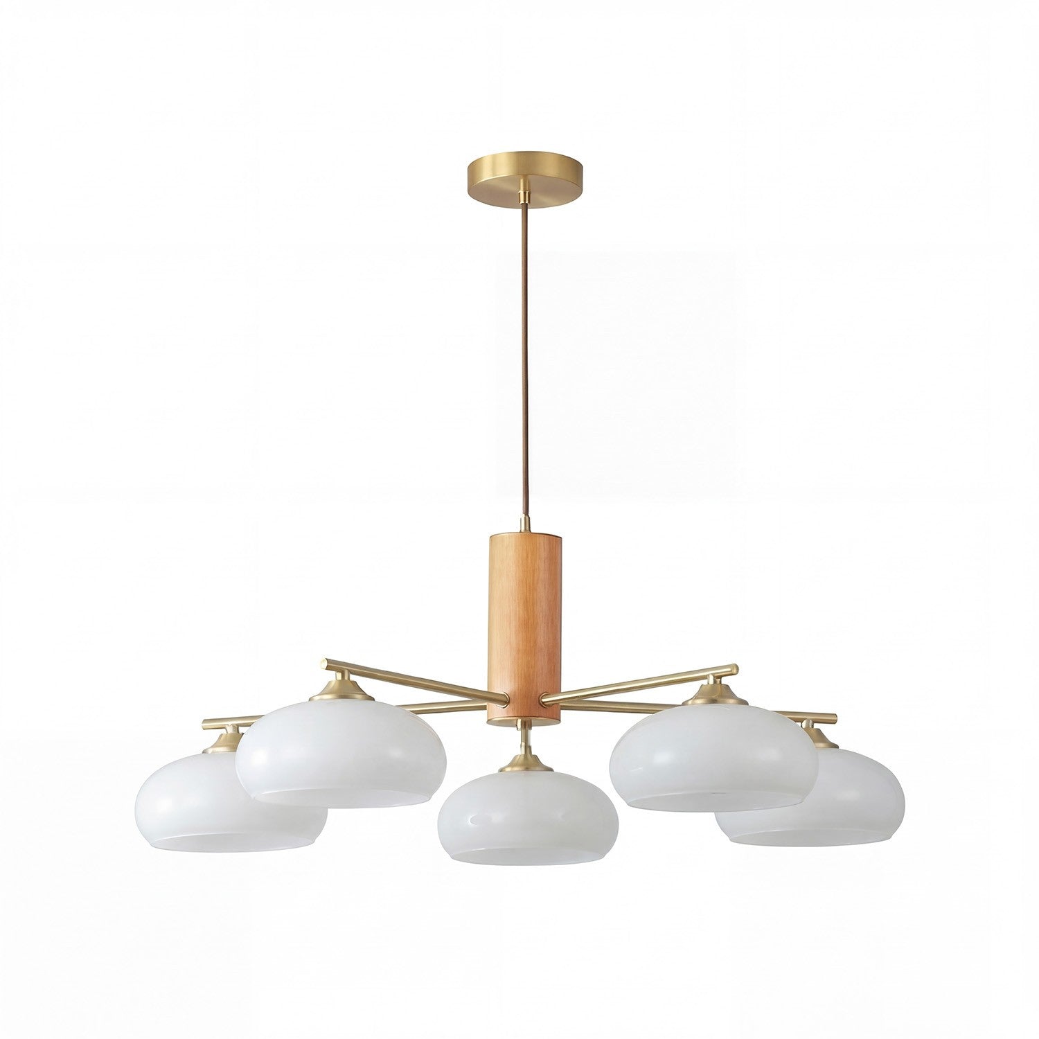 Xanthea Elliptical Persimmon Milk Glass Chandelier