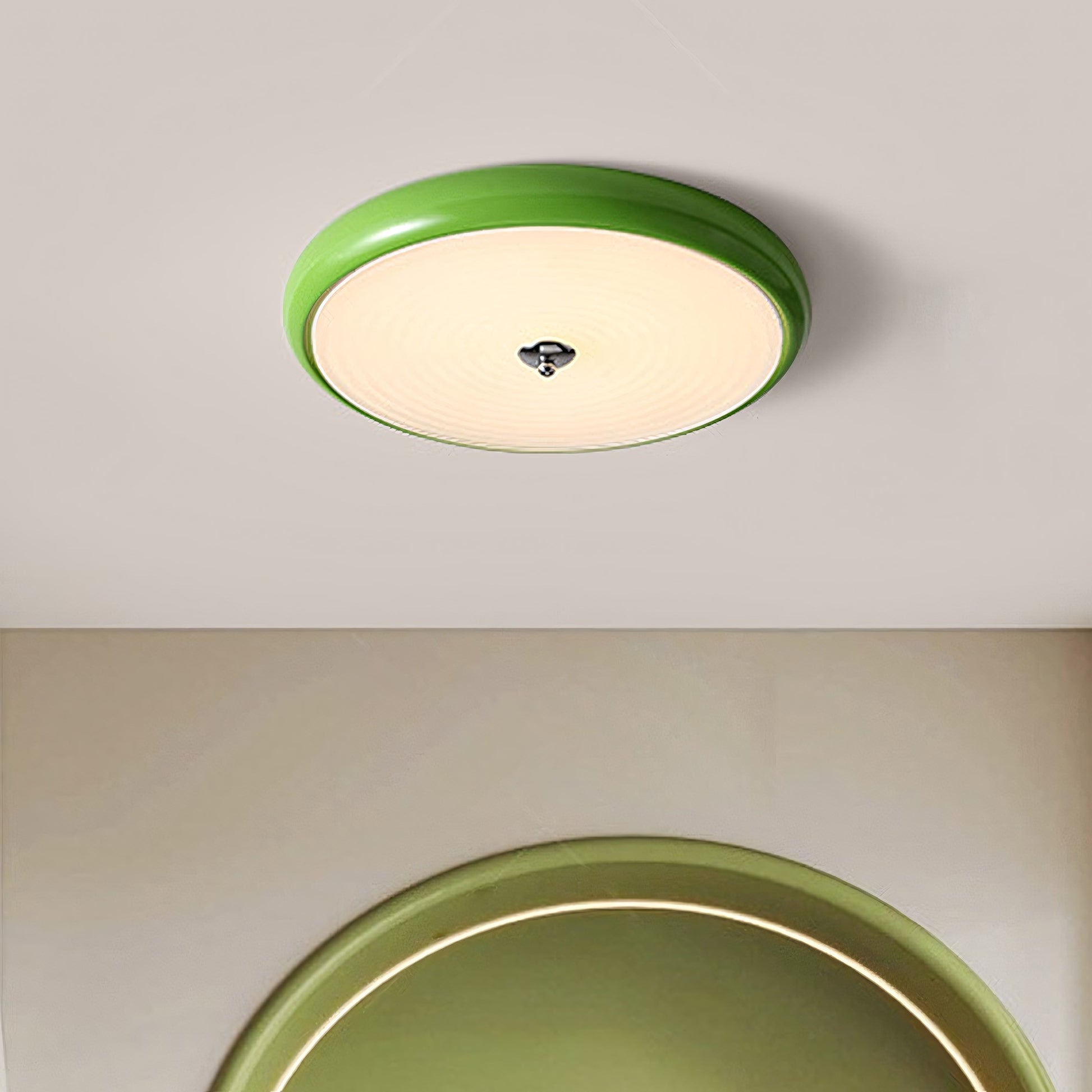 Laren Ribbed Glass Shade Led Circular Light