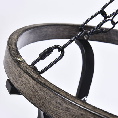 Richardson Industrial Black Wrought Iron Cage Pendant Light