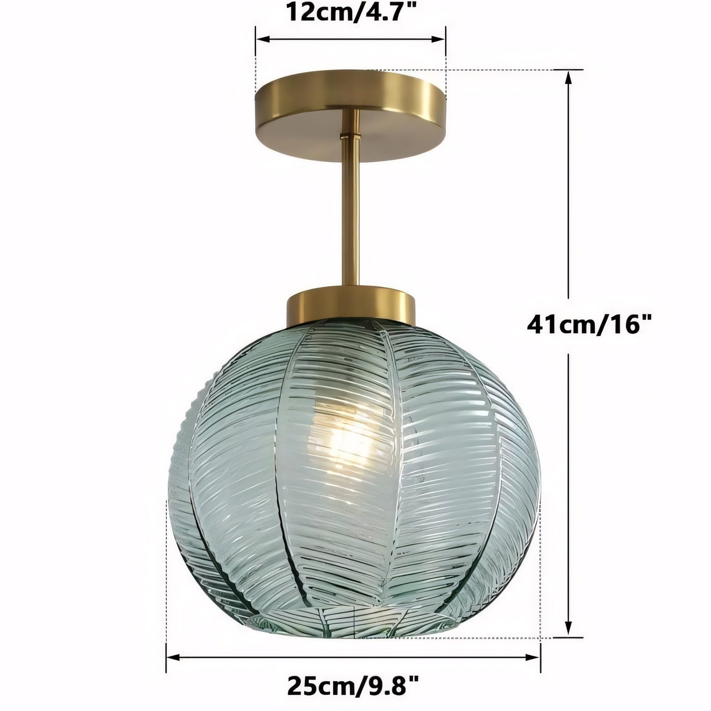 Syndrax Stripe Stained Glass Globe Ceiling Light