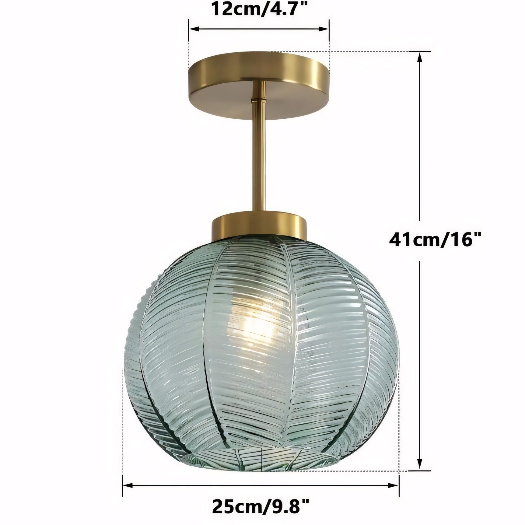 Syndrax Stripe Stained Glass Globe Ceiling Light