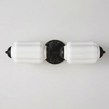 Cyrilith Vintage Art Deco Milk Glass Eloise Vanity Light
