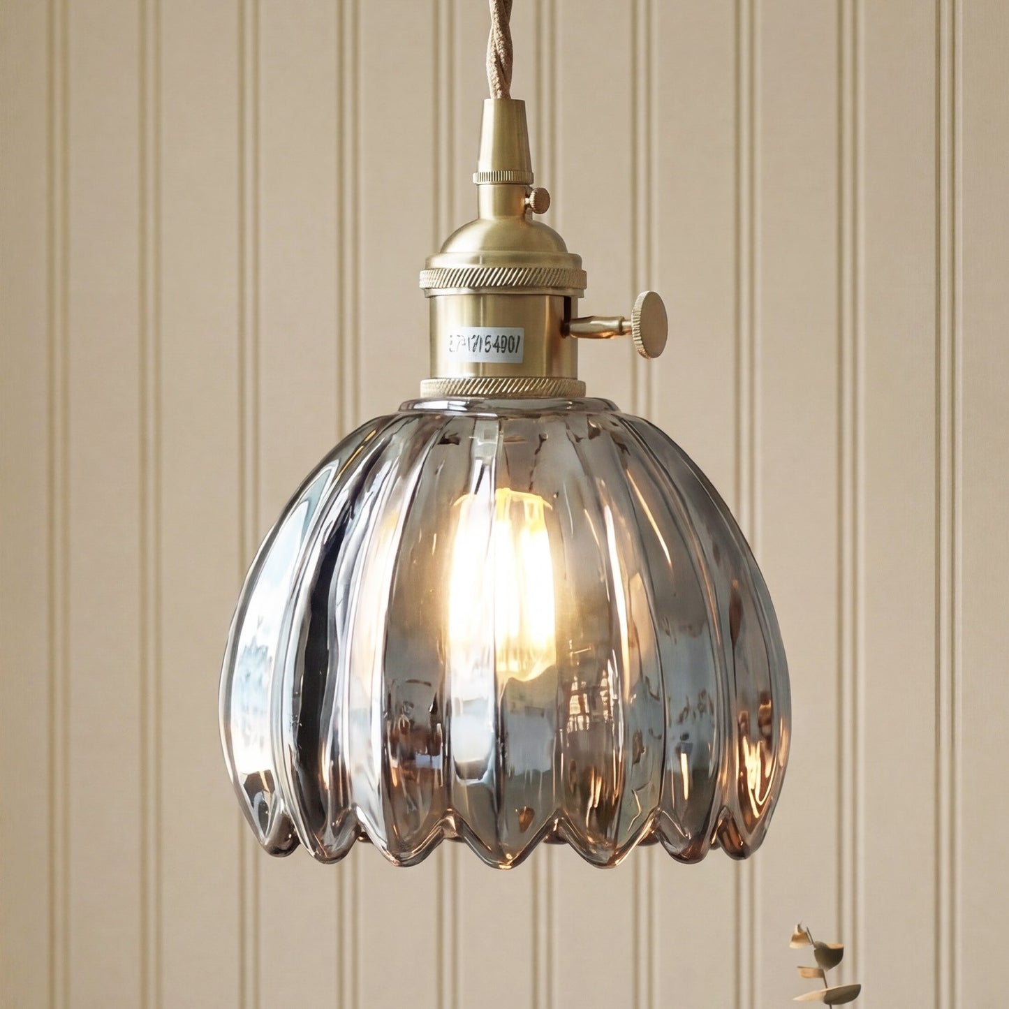 Ivana Retro Copper and Glass Tulip Pendant Light