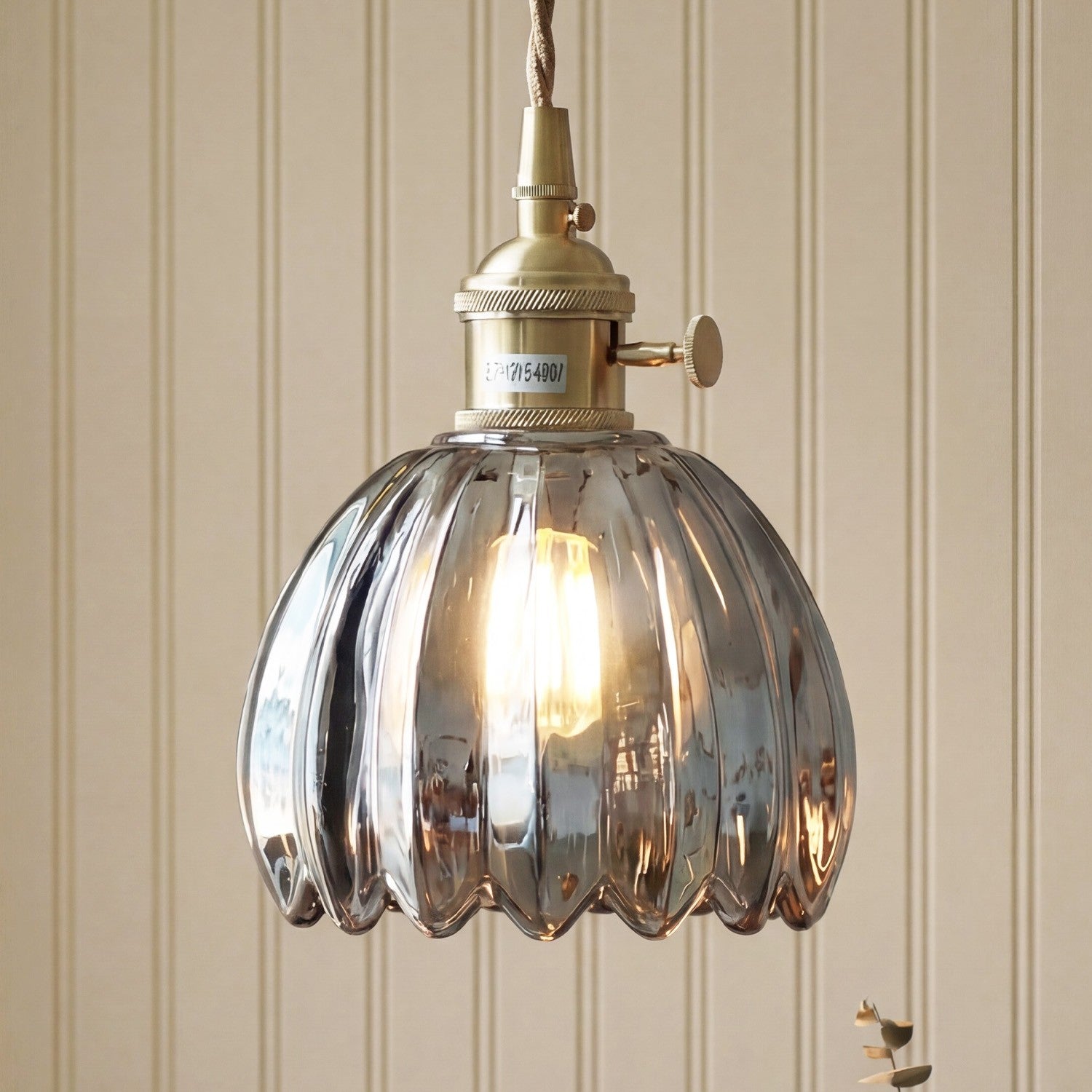 Ivana Retro Copper and Glass Tulip Pendant Light