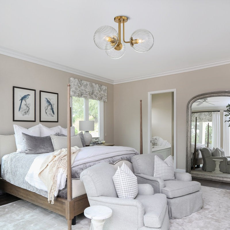 Ivey Water Ripple Glass Globe Ceiling Light