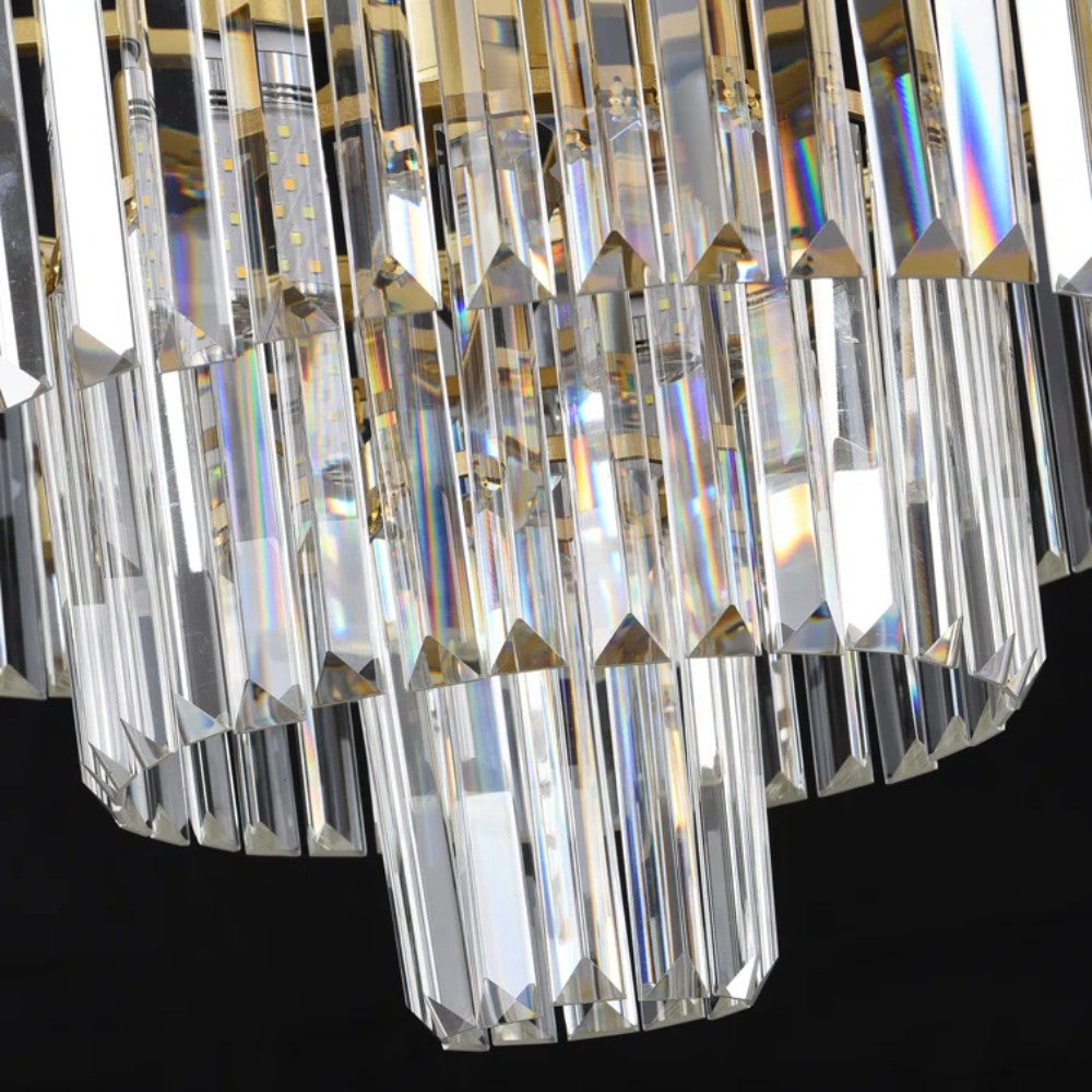 Brigitte Luxurious Three Layer Crystal Flush Mount Chandelier