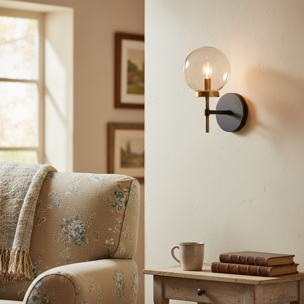 Aramis Farmhouse Glass Ball Sconce