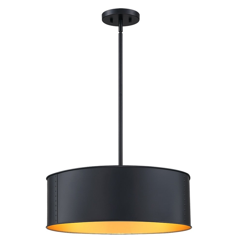 Zanthe 4 Light Vintage Industrial Iron Drum Chandelier