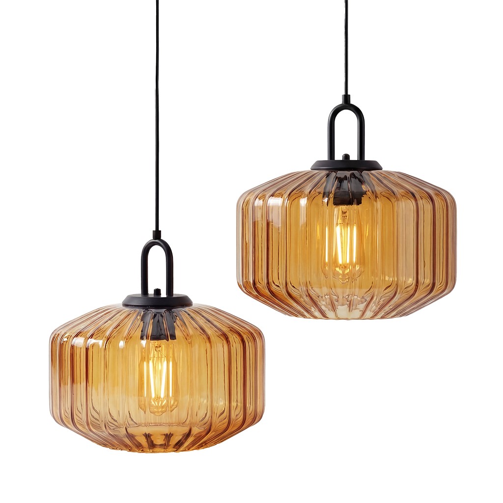 Ivan Vintage Handmade Striped Glass Pendant Light