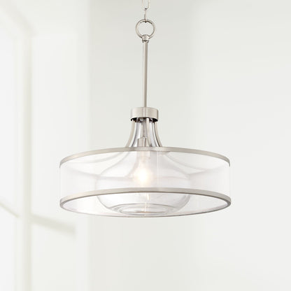 Myrith Antique Organza Glass Drum Shape Pendant Light