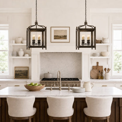 Leroy Vintage Metal 4-Light Lantern Pendant Light