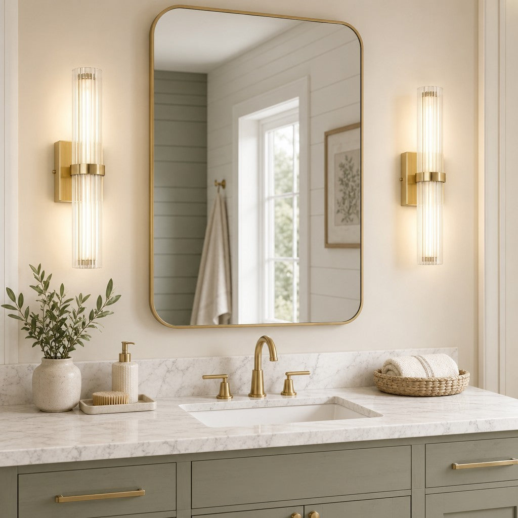 Saelin Modern LED Tube Glass Wall Sconce