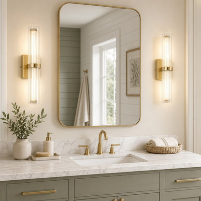Saelin Modern LED Tube Glass Wall Sconce